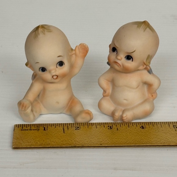 Vintage KEWPIE 3β Bisque Dolls | Set of TWO | Waving and Sad Sitting Dolls EUC - Picture 15 of 16